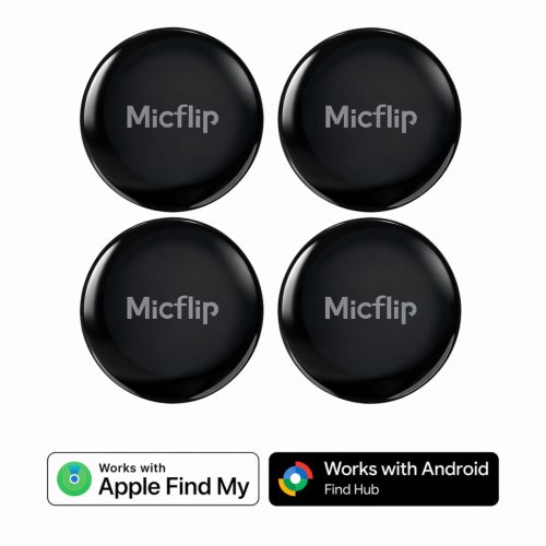 Fekete Smart Tag – Apple Find My / Android Find Hub kompatibilis nyomkövető biléta (4db)